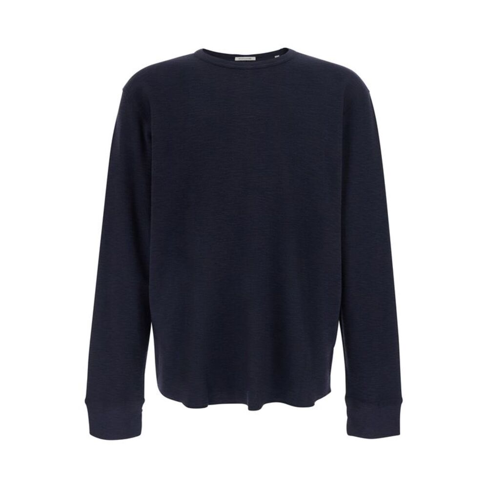 Sunflower Men Blue Crew Neck T-Shirt With Long Sleeves In Cotton For Men
